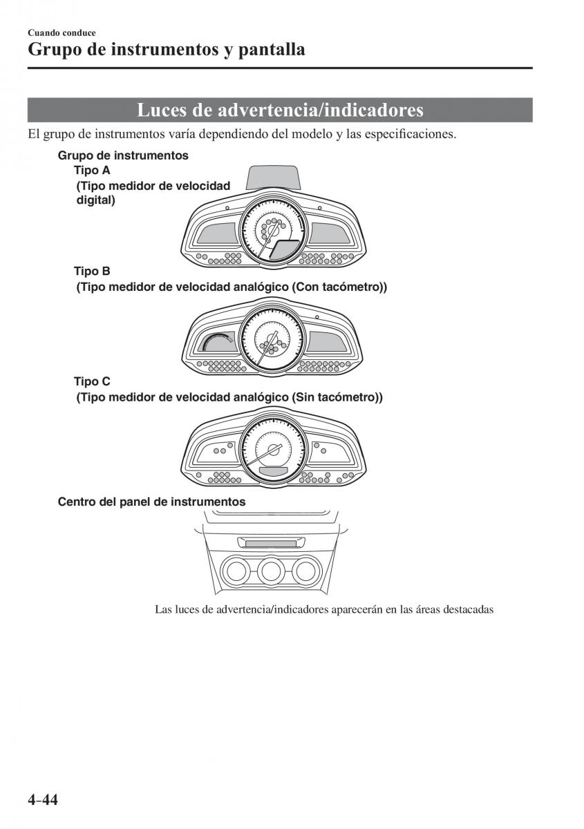 Mazda 3 III manual del propietario / page 204