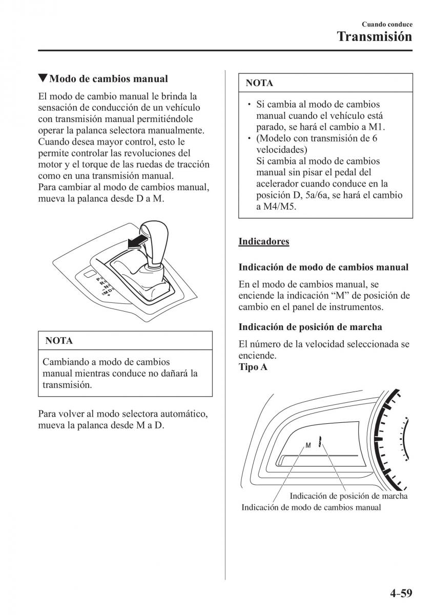 Mazda 3 III manual del propietario / page 219