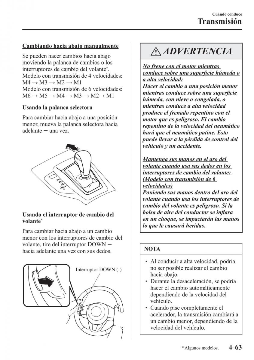 Mazda 3 III manual del propietario / page 223