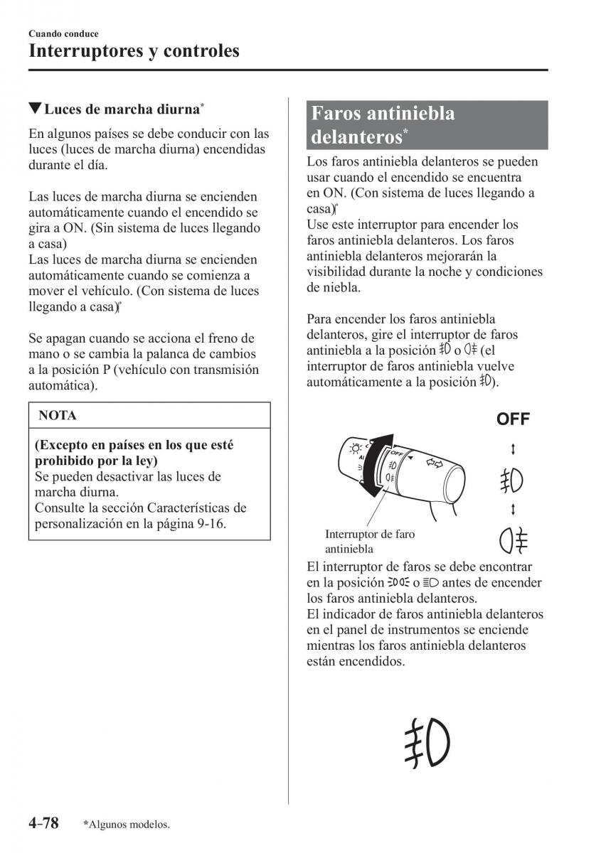 Mazda 3 III manual del propietario / page 238