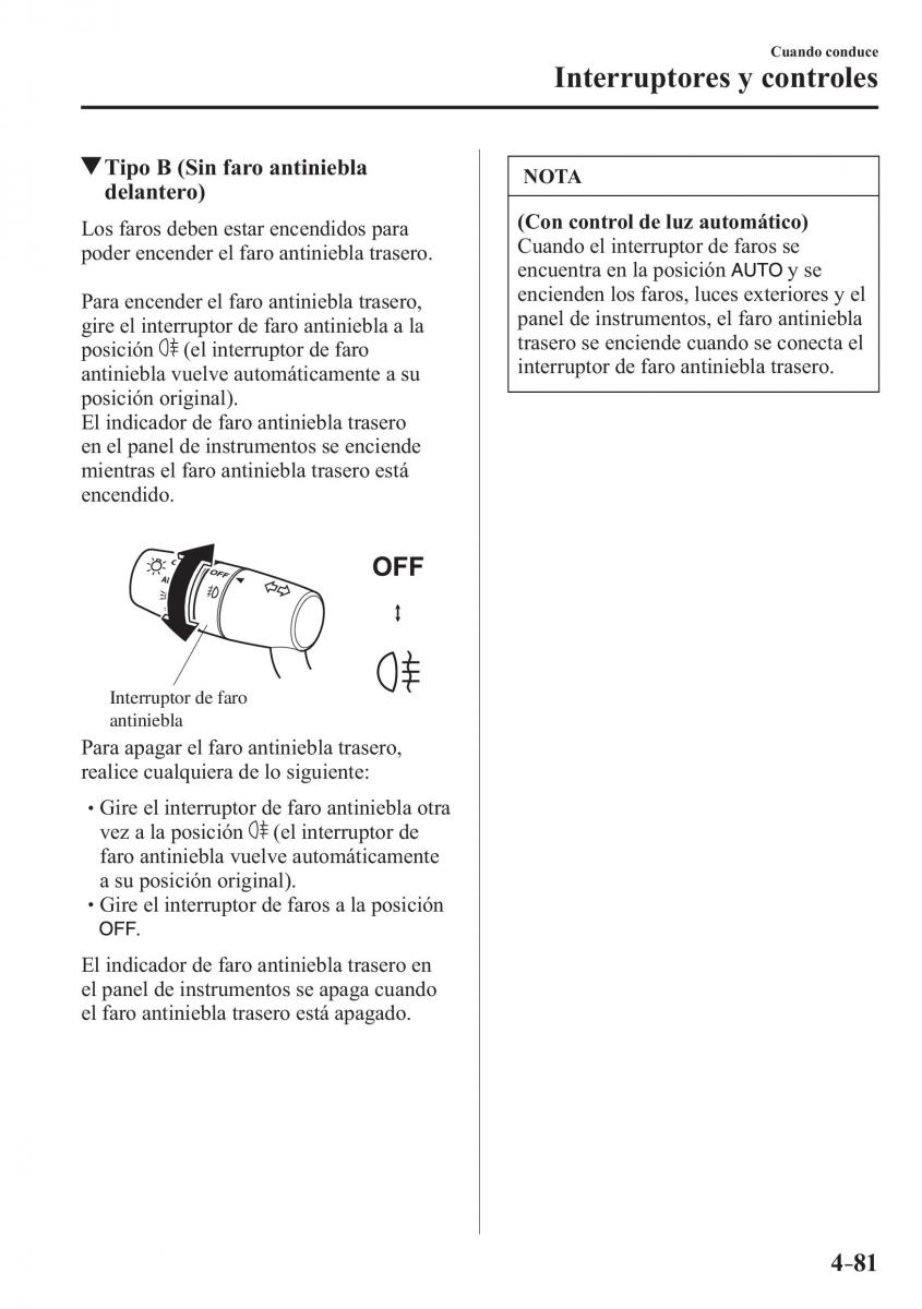 Mazda 3 III manual del propietario / page 241