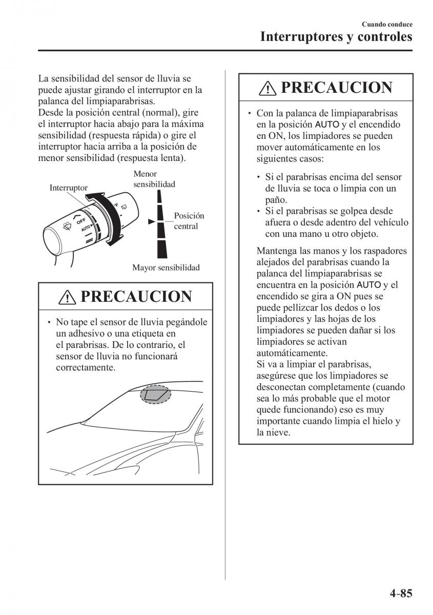 Mazda 3 III manual del propietario / page 245