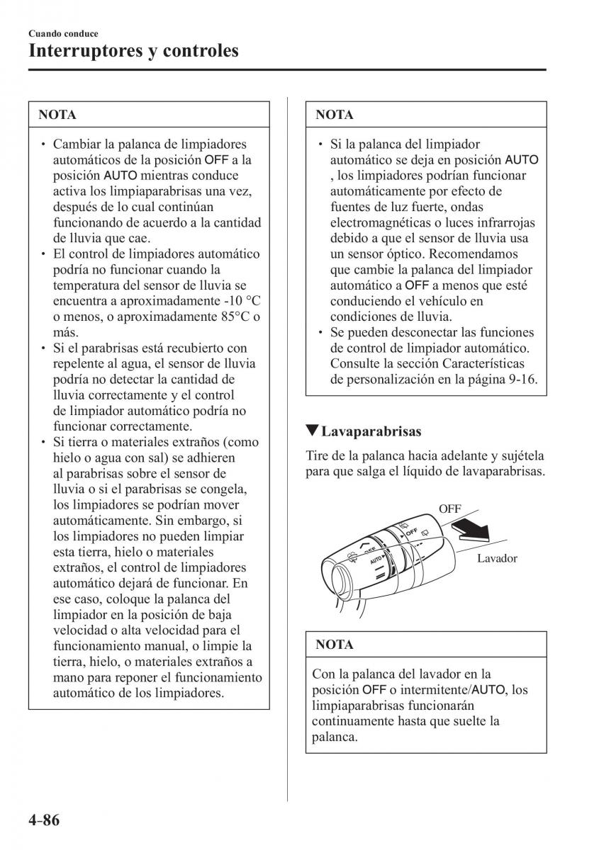 Mazda 3 III manual del propietario / page 246