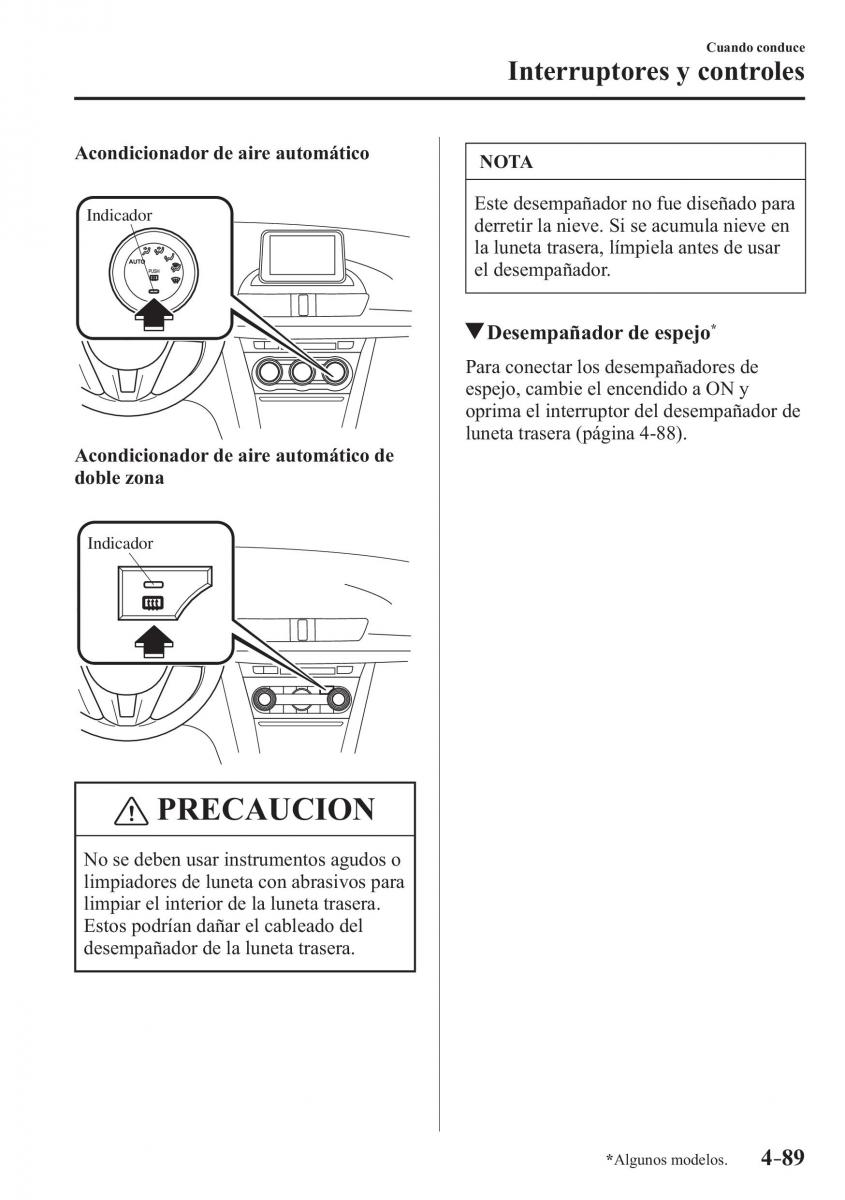 Mazda 3 III manual del propietario / page 249