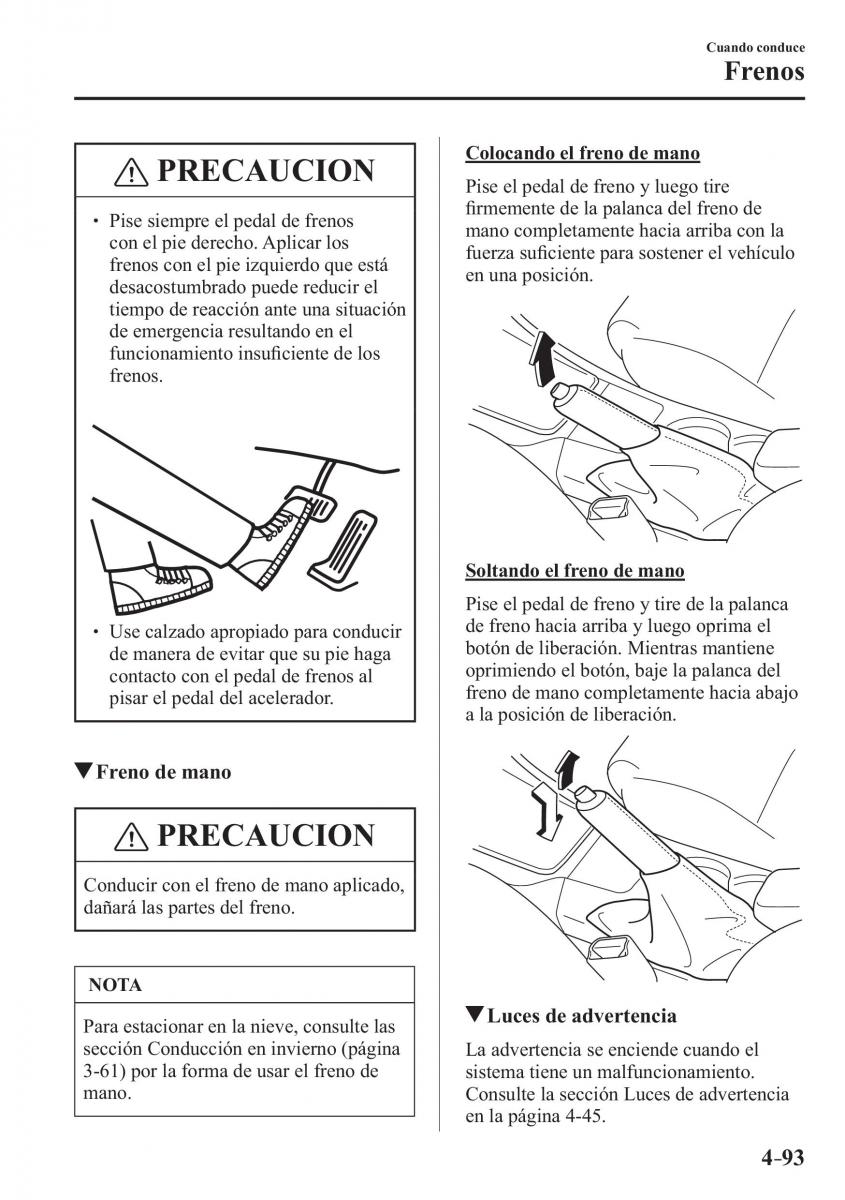 Mazda 3 III manual del propietario / page 253