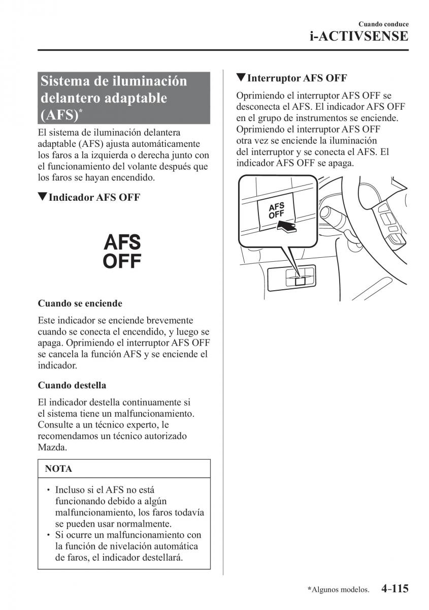 Mazda 3 III manual del propietario / page 275