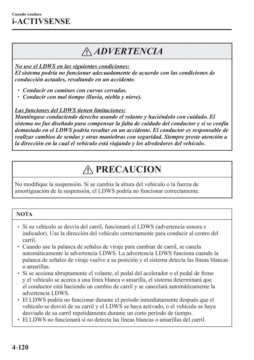 Mazda 3 III manual del propietario / page 280