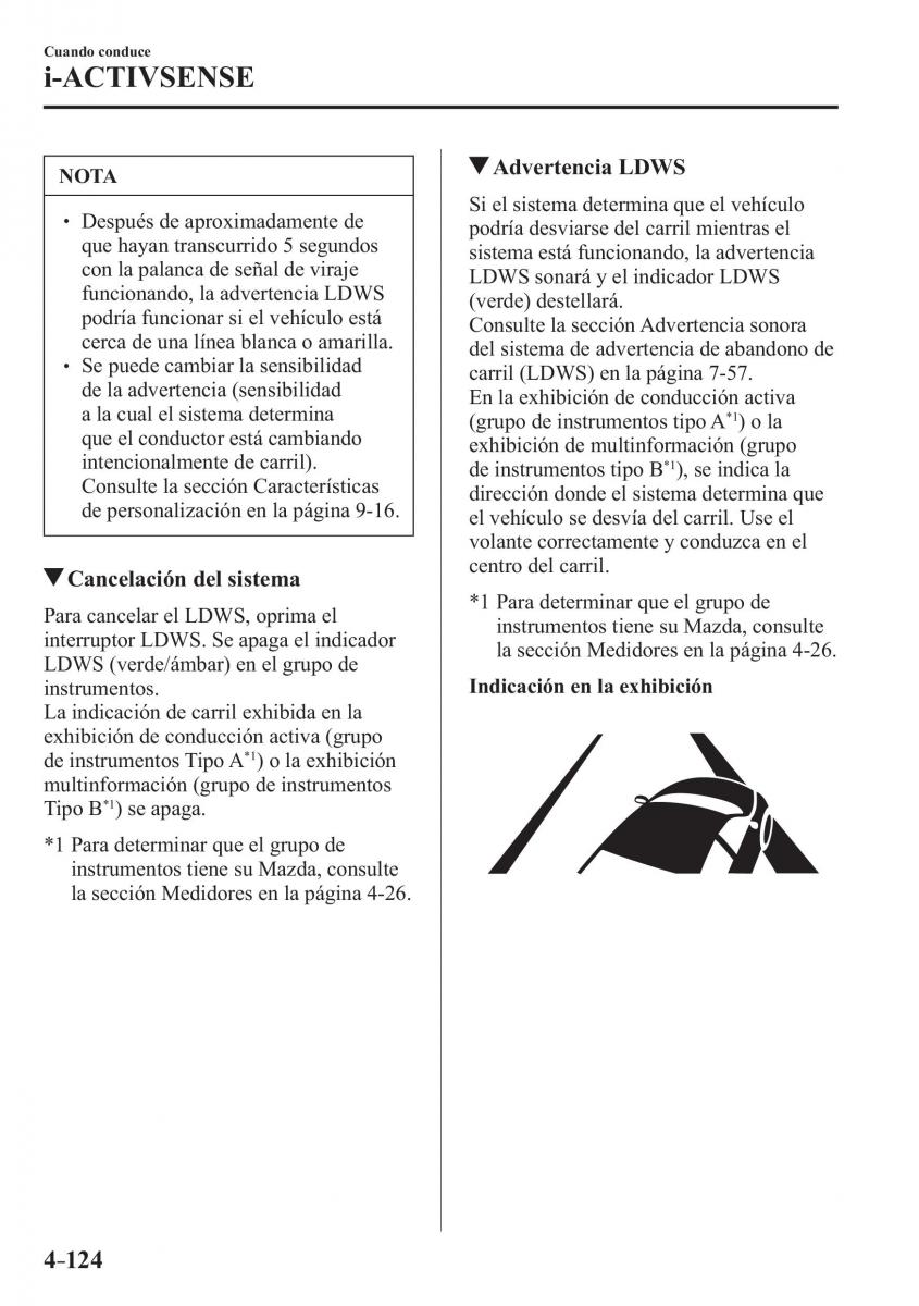 Mazda 3 III manual del propietario / page 284