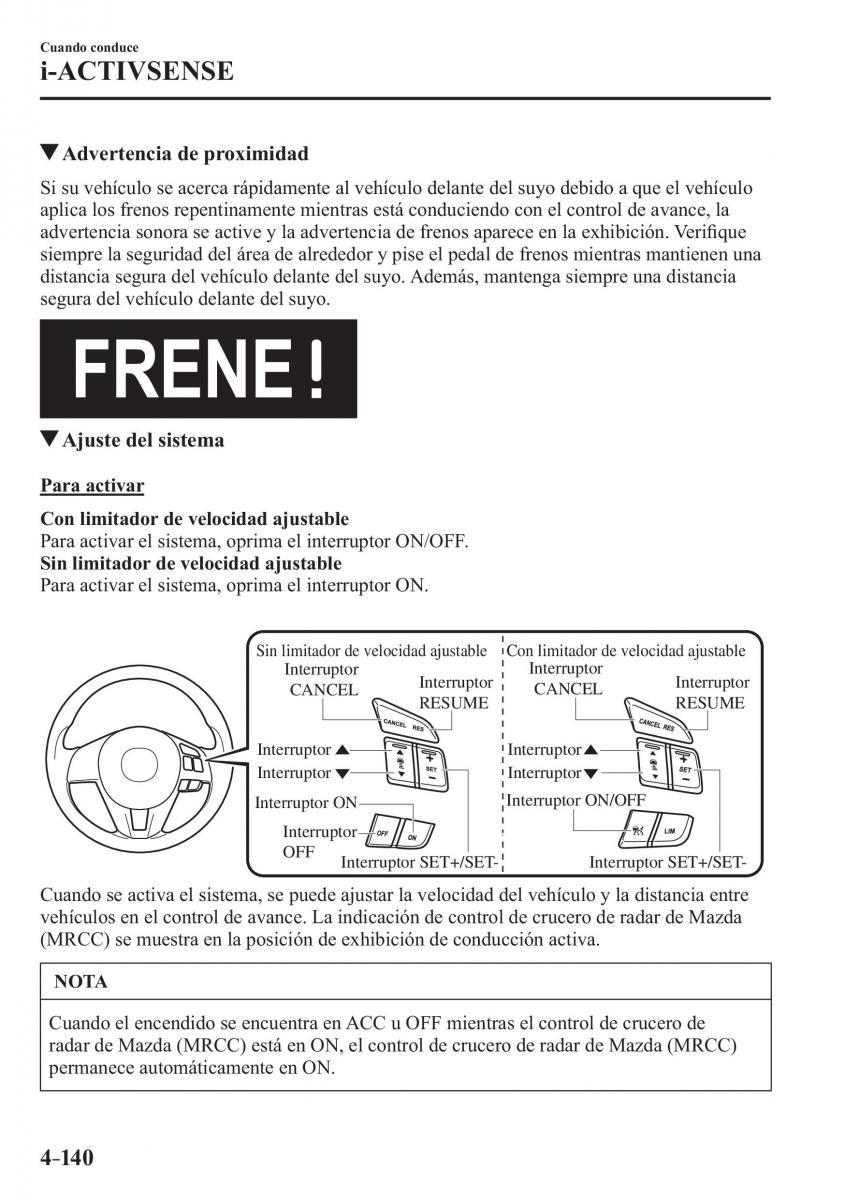 Mazda 3 III manual del propietario / page 300