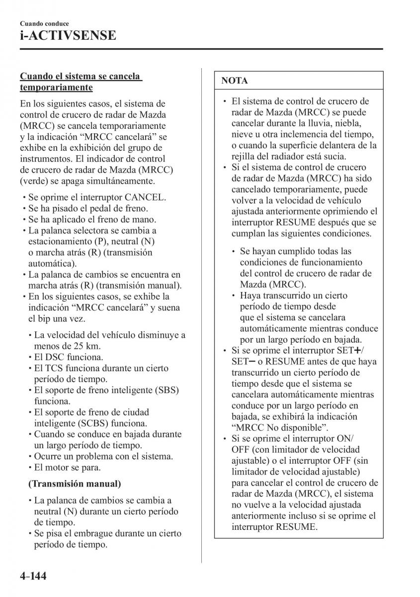 Mazda 3 III manual del propietario / page 304