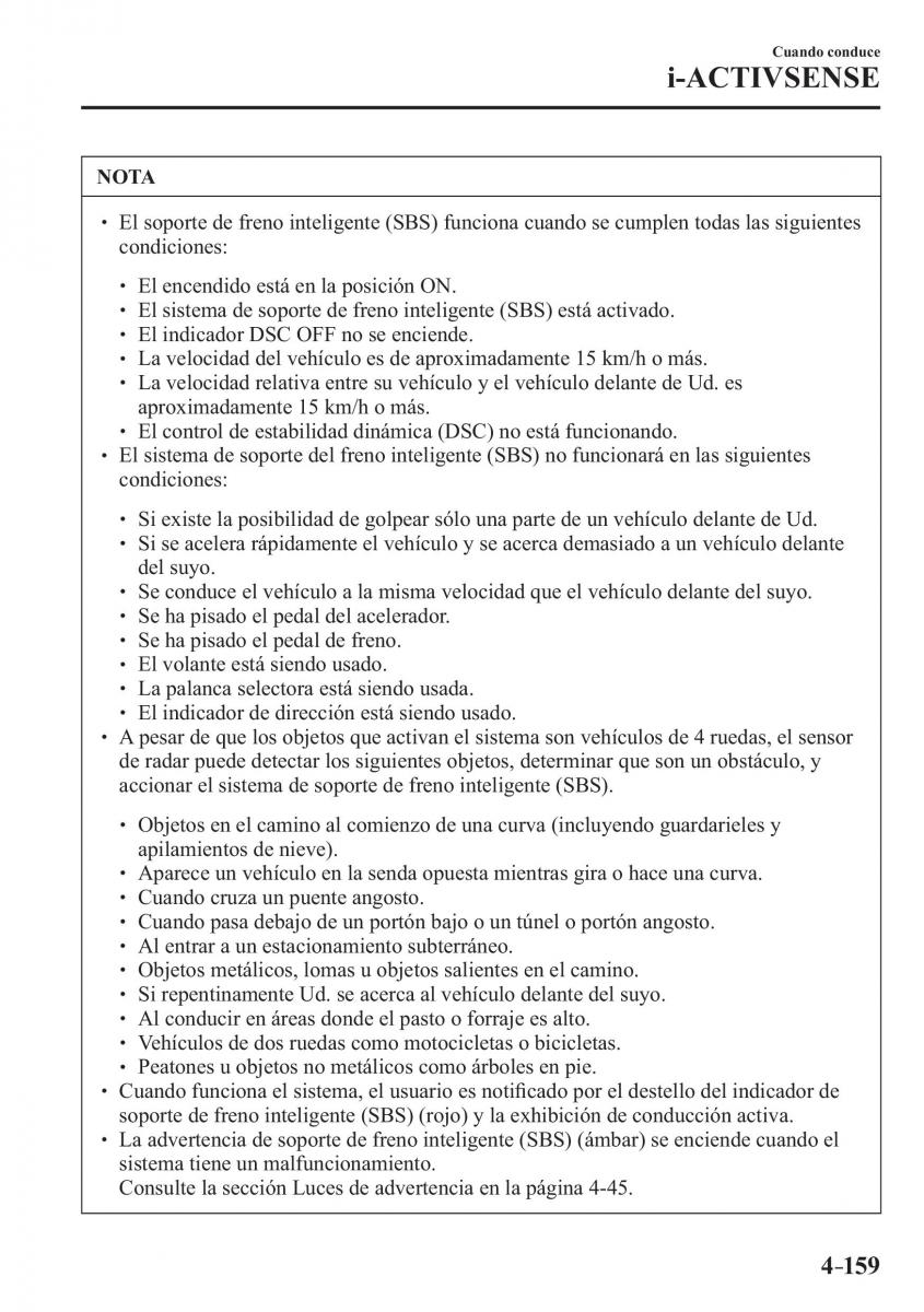 Mazda 3 III manual del propietario / page 319