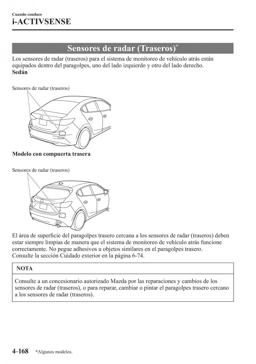 Mazda 3 III manual del propietario / page 328