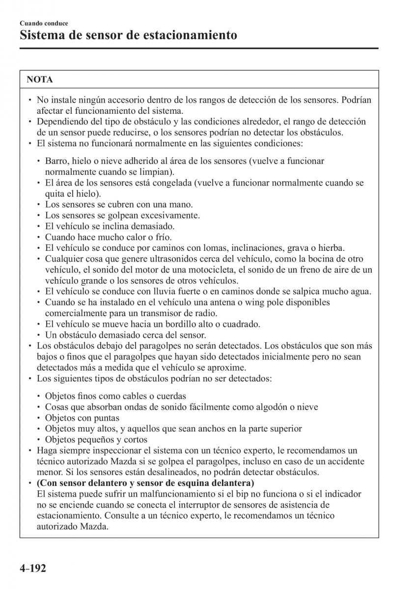 Mazda 3 III manual del propietario / page 352