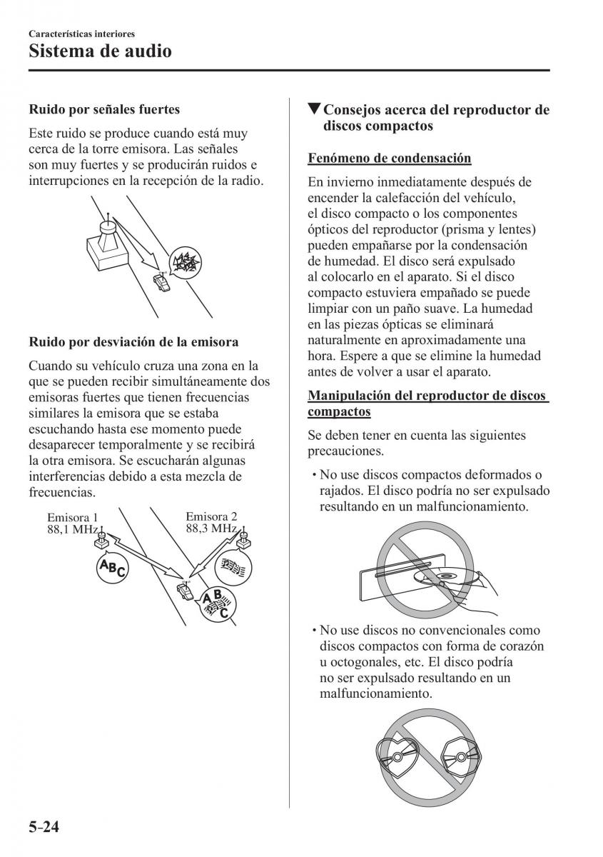 Mazda 3 III manual del propietario / page 384