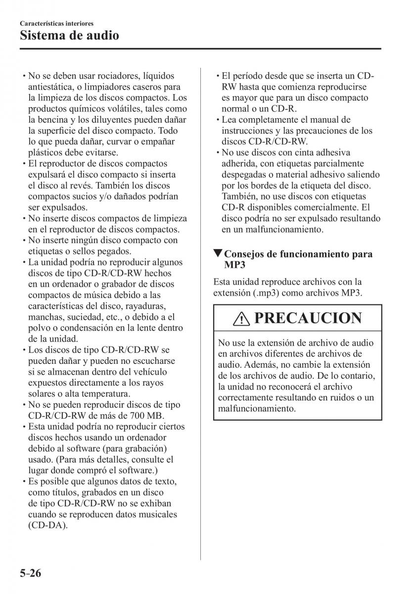 Mazda 3 III manual del propietario / page 386