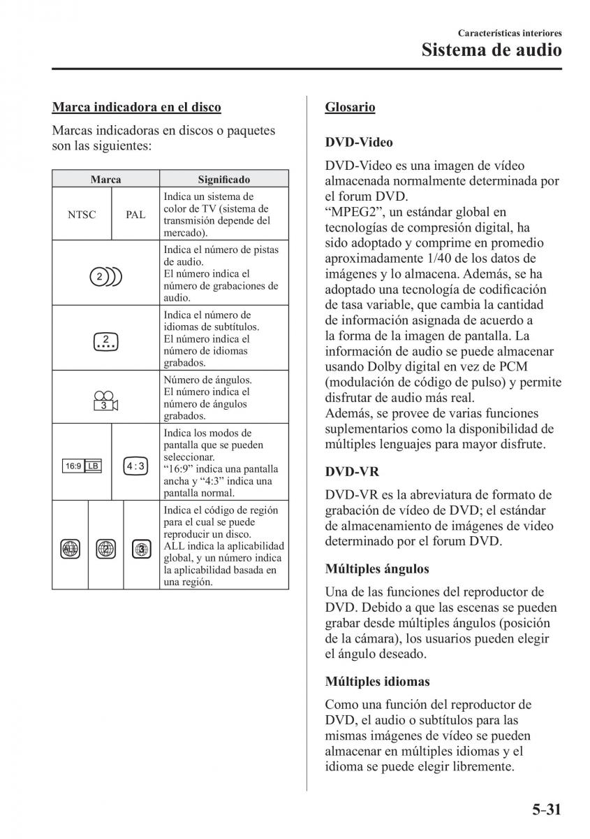 Mazda 3 III manual del propietario / page 391