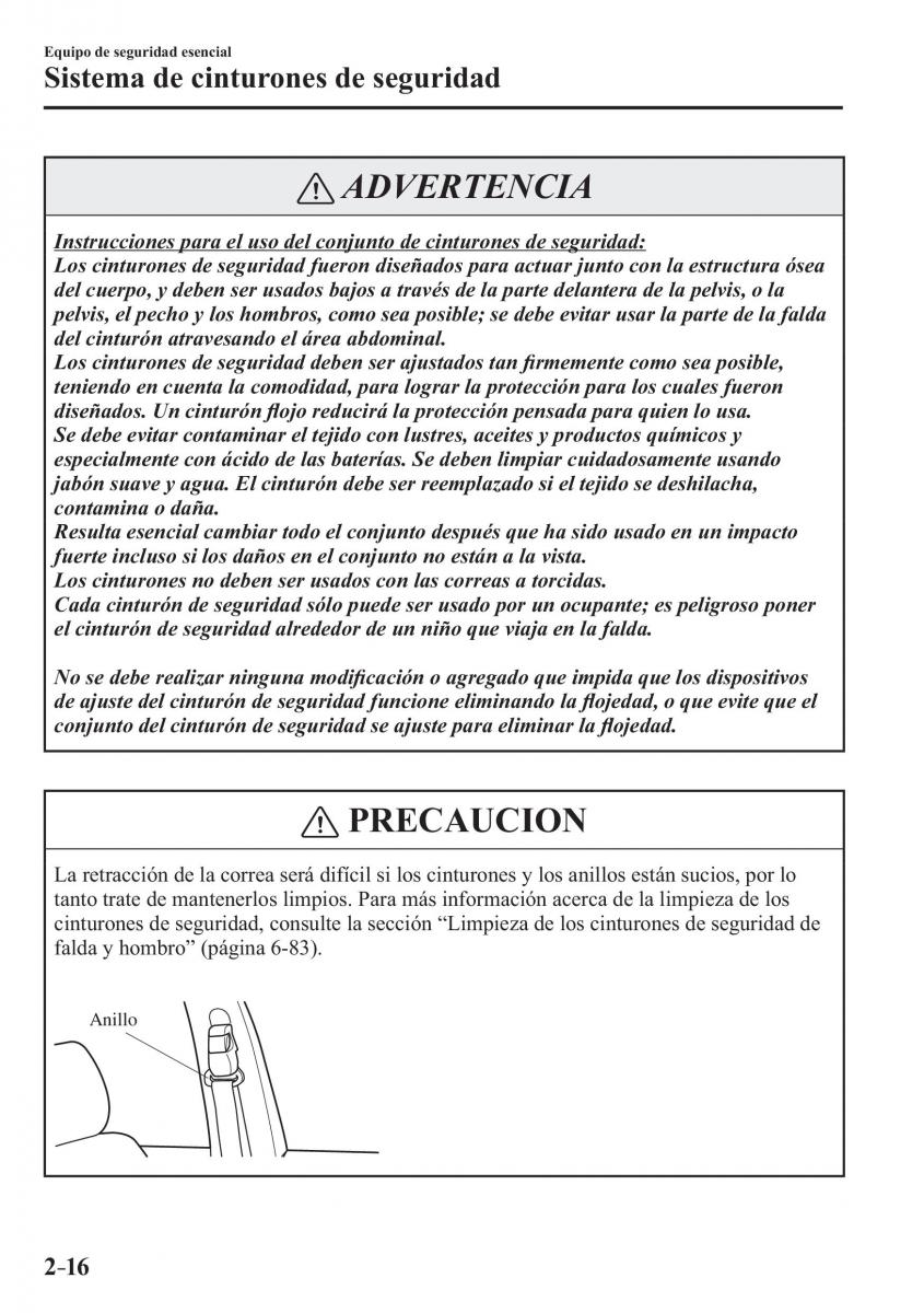 Mazda 3 III manual del propietario / page 40