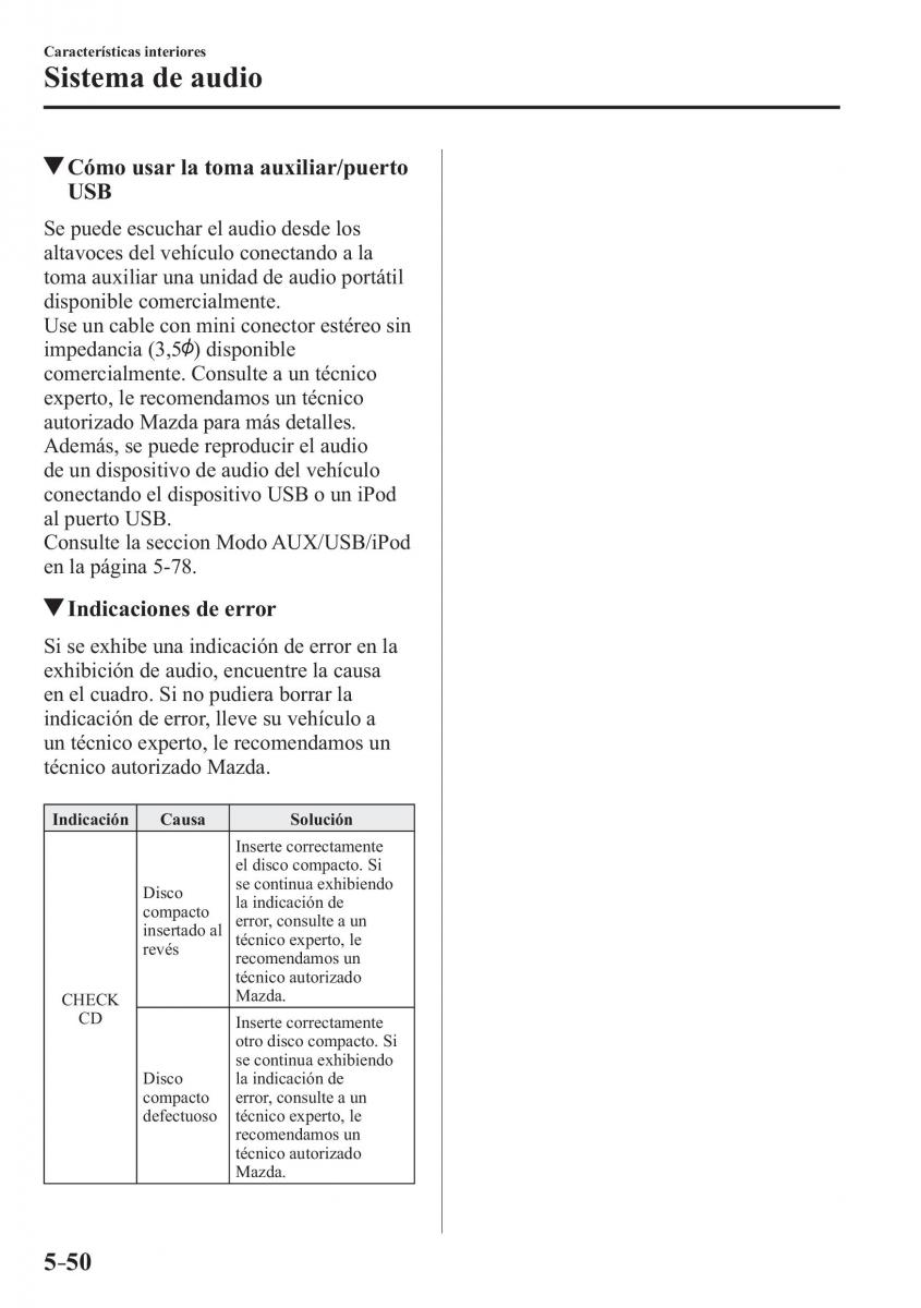 Mazda 3 III manual del propietario / page 410