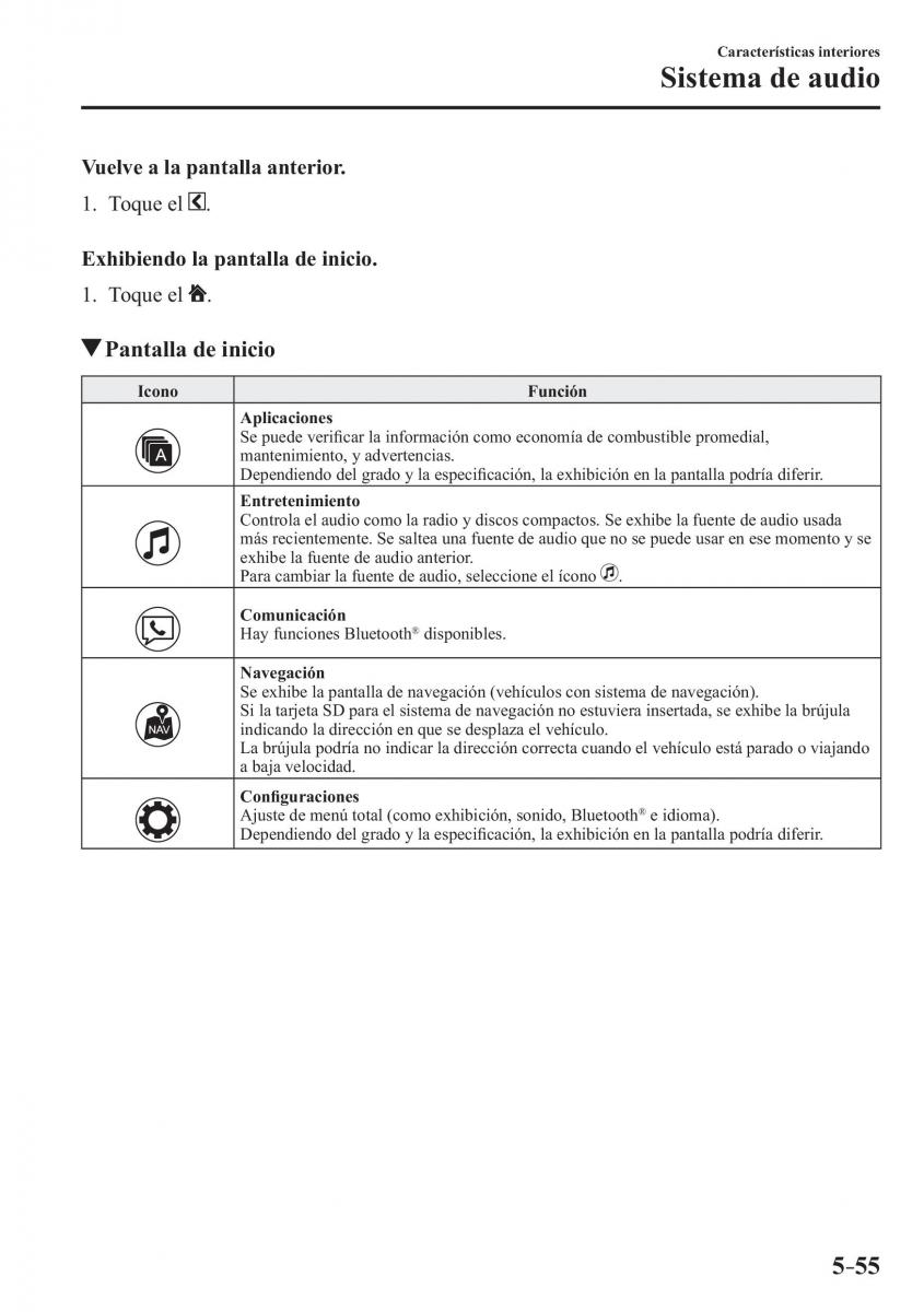 Mazda 3 III manual del propietario / page 415