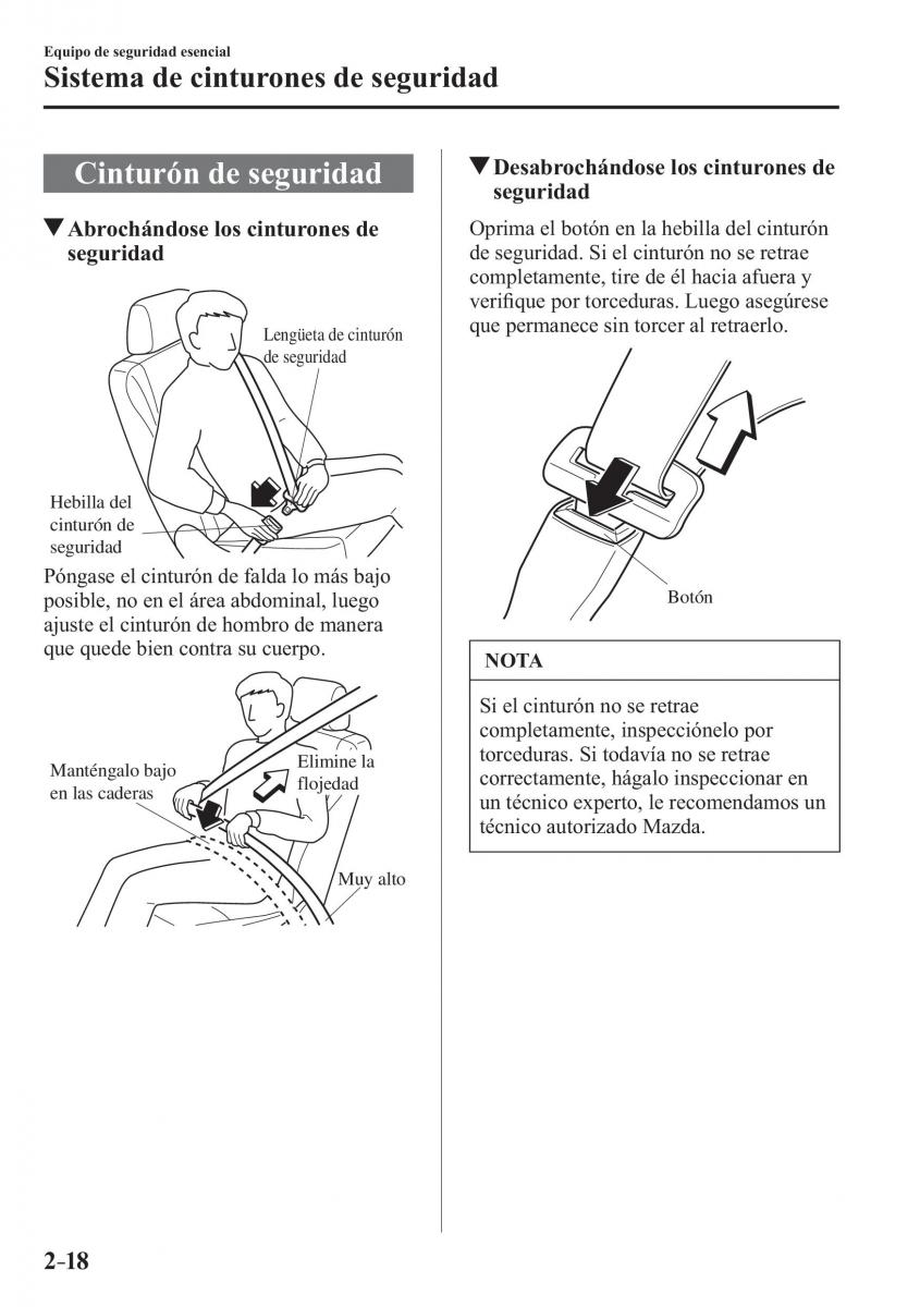 Mazda 3 III manual del propietario / page 42