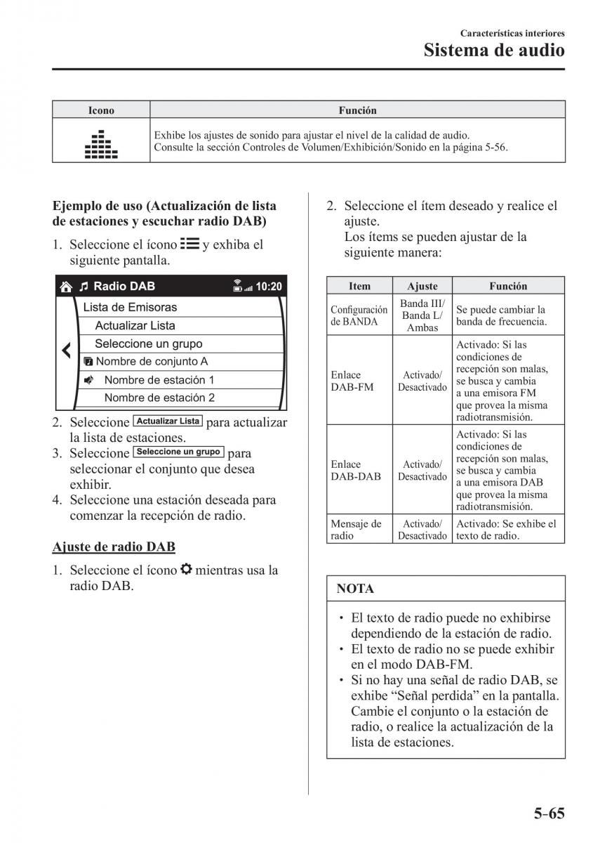 Mazda 3 III manual del propietario / page 425