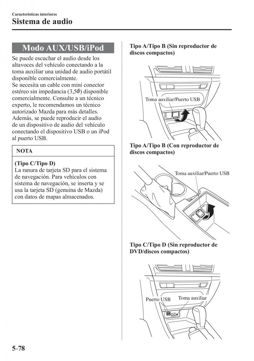 Mazda 3 III manual del propietario / page 438