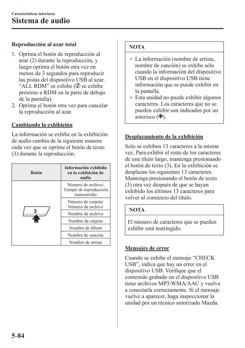 Mazda 3 III manual del propietario / page 444