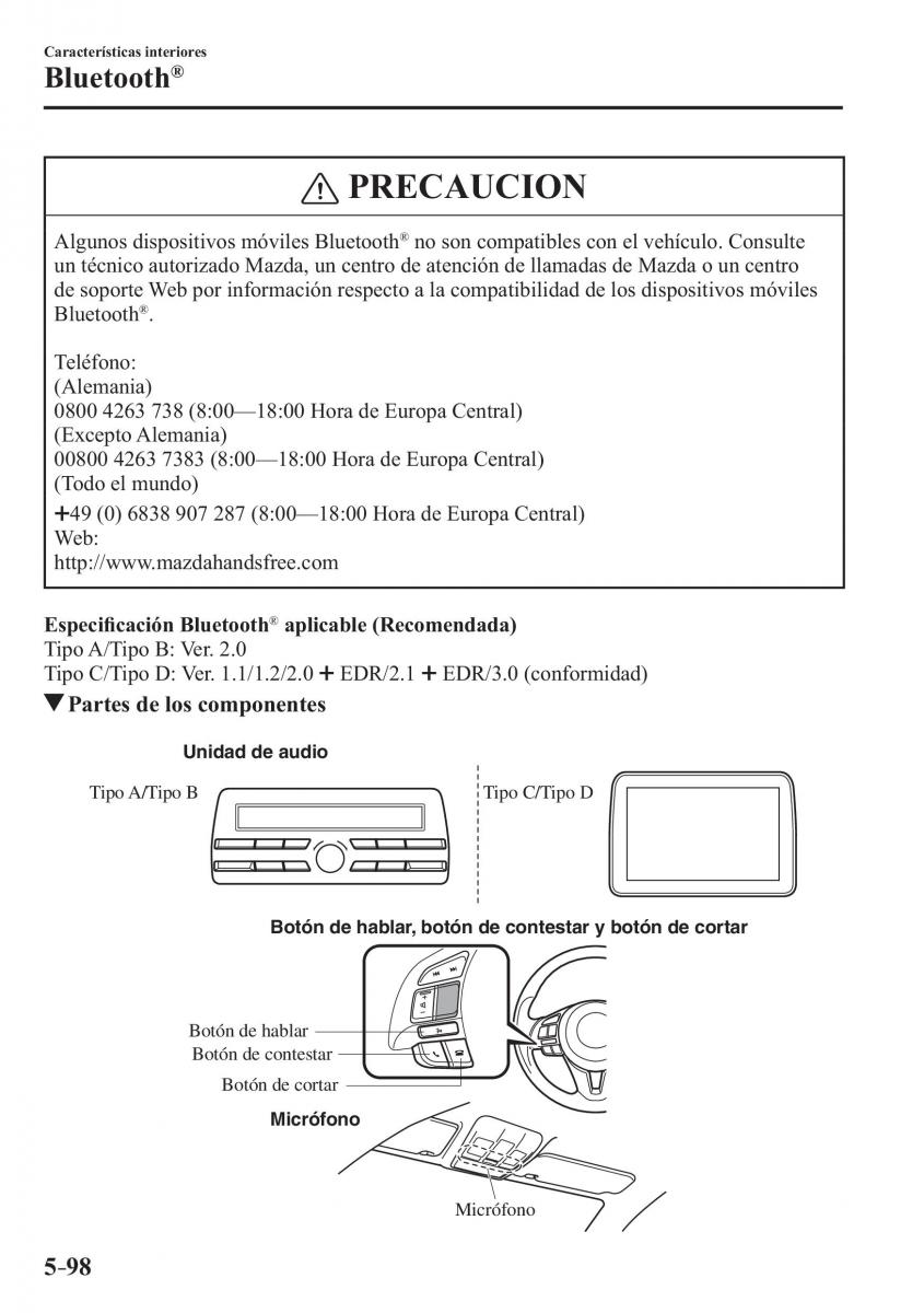 Mazda 3 III manual del propietario / page 458