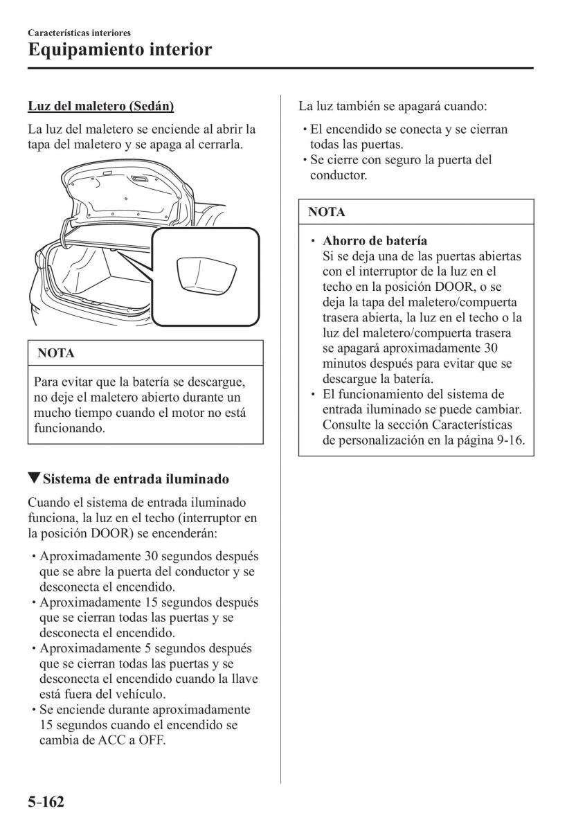 Mazda 3 III manual del propietario / page 522