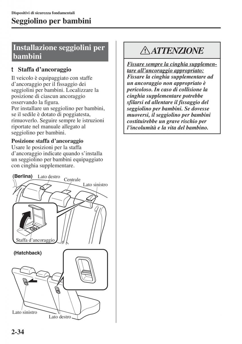 Mazda 3 III manuale del proprietario / page 58