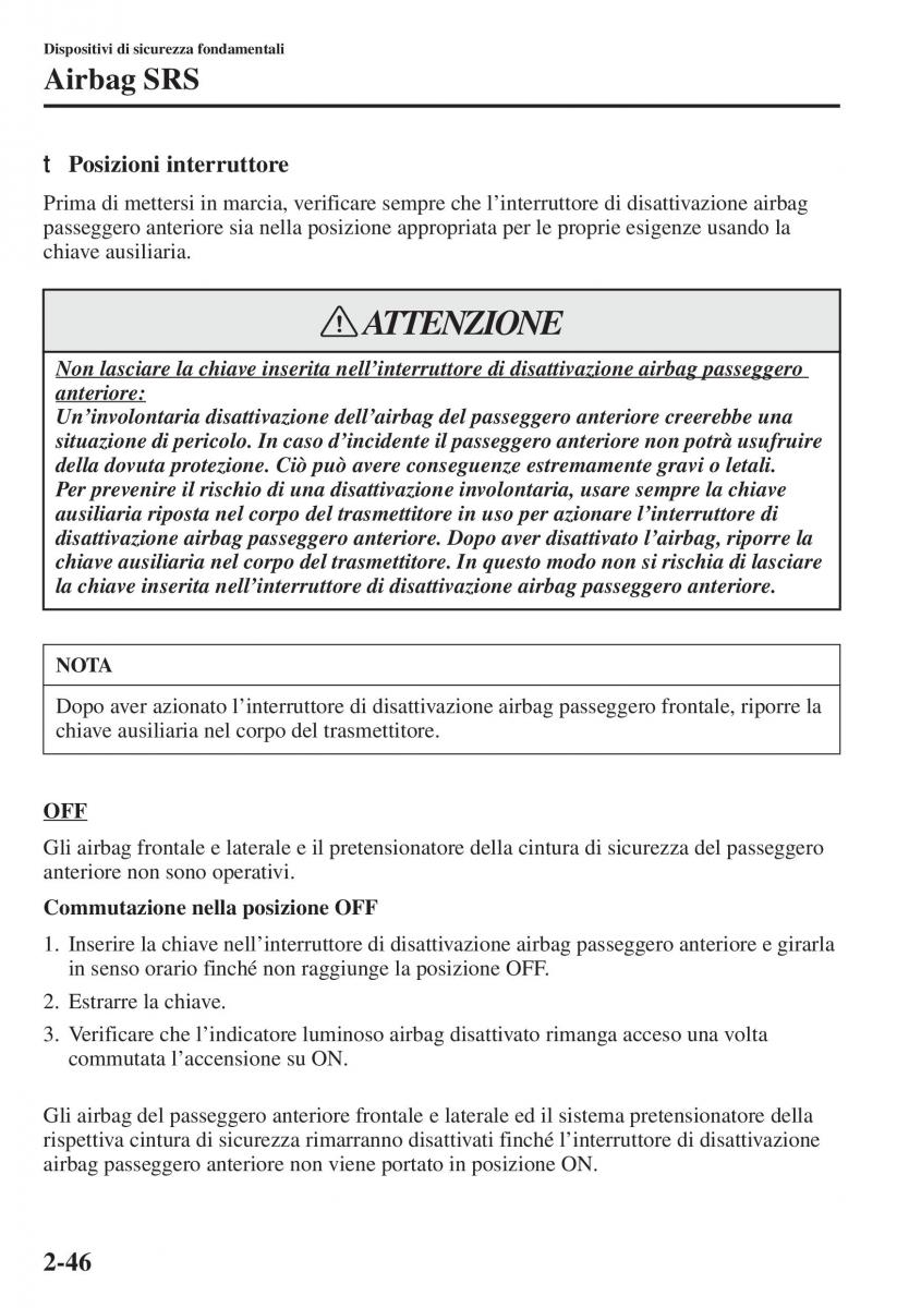 Mazda 3 III manuale del proprietario / page 70