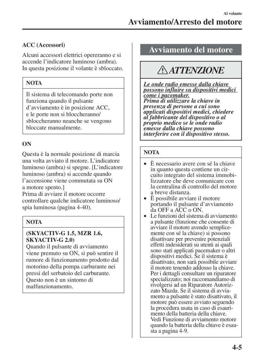 Mazda 3 III manuale del proprietario / page 155