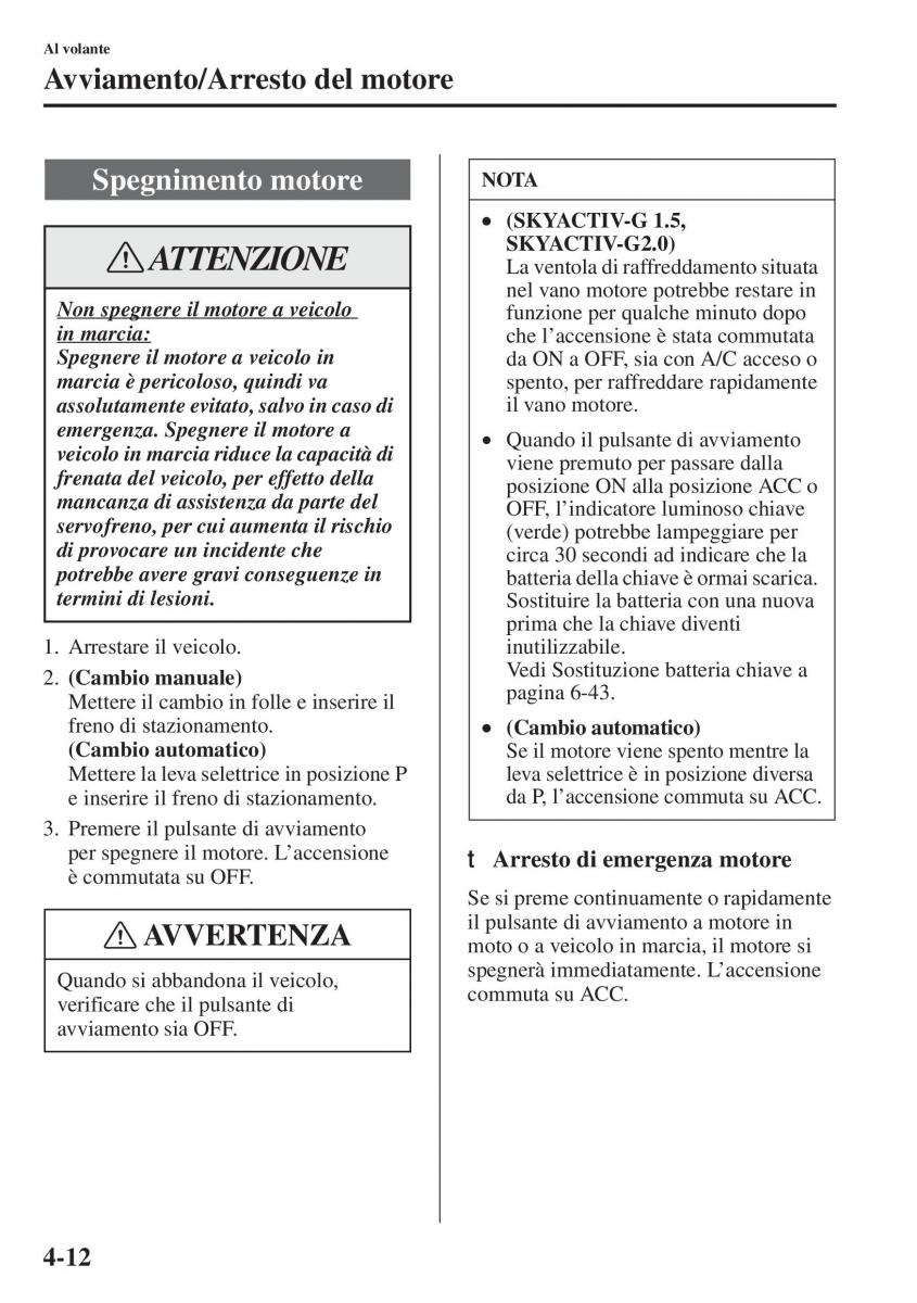 Mazda 3 III manuale del proprietario / page 162