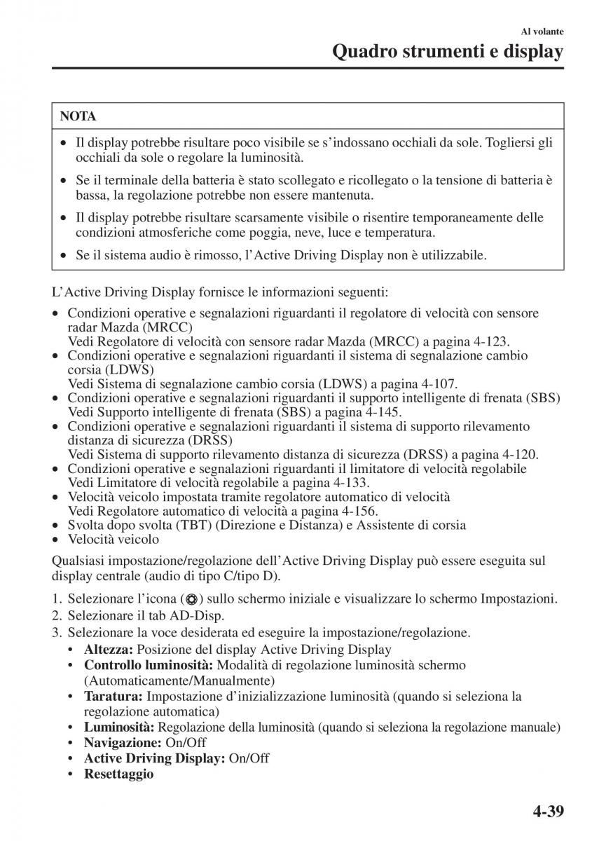 Mazda 3 III manuale del proprietario / page 189