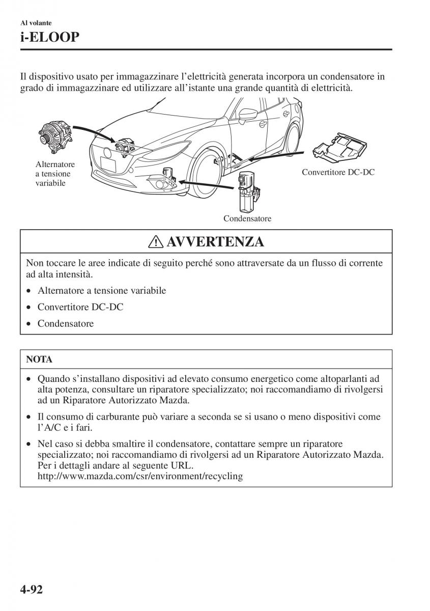 Mazda 3 III manuale del proprietario / page 242