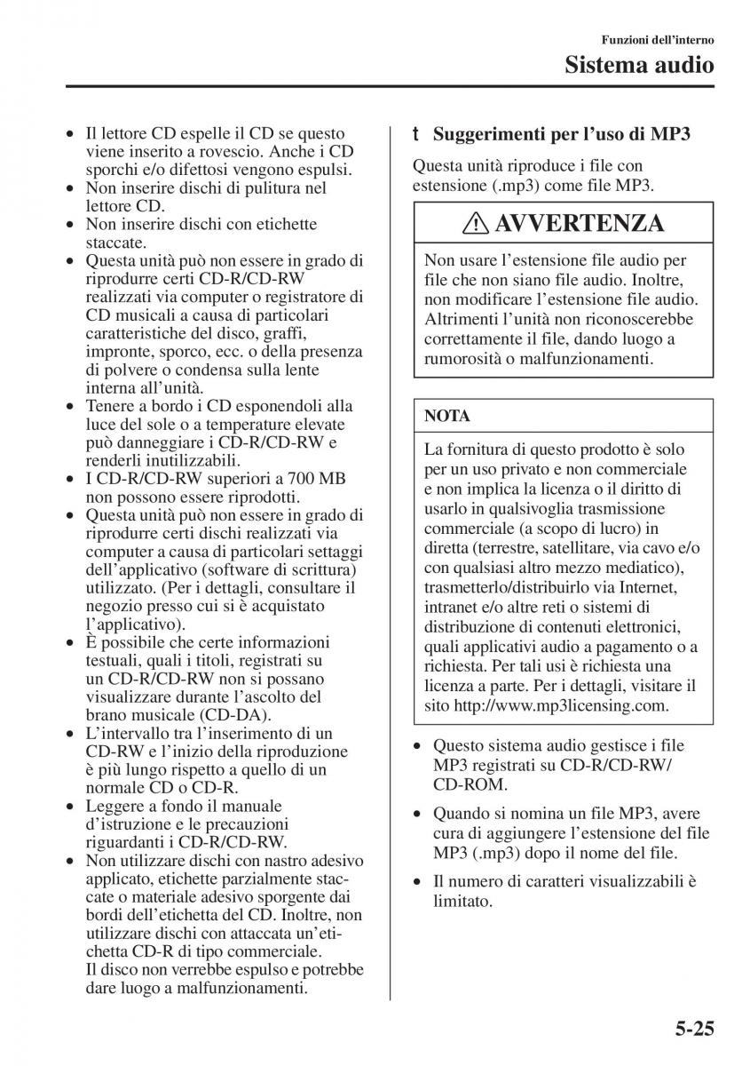 Mazda 3 III manuale del proprietario / page 359