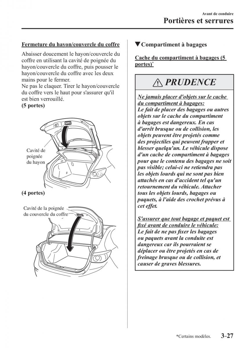 Mazda 3 III manuel du proprietaire / page 113