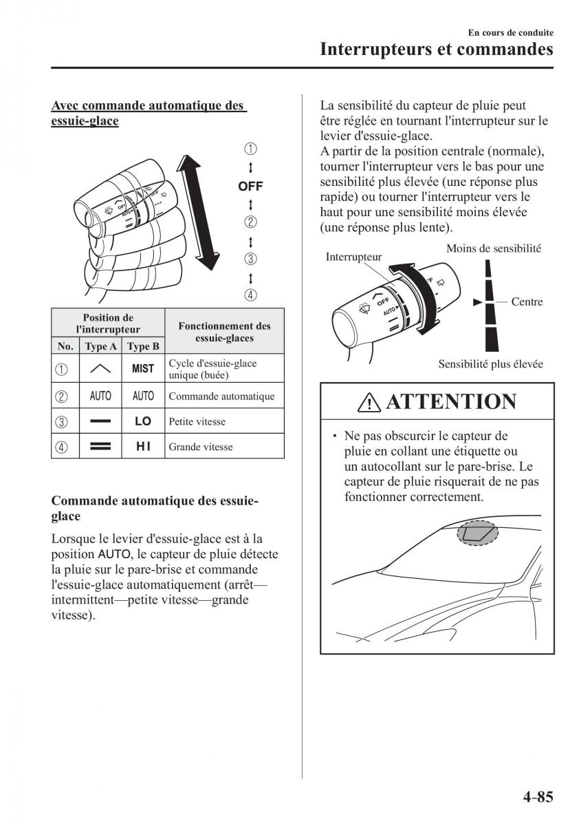 Mazda 3 III manuel du proprietaire / page 251