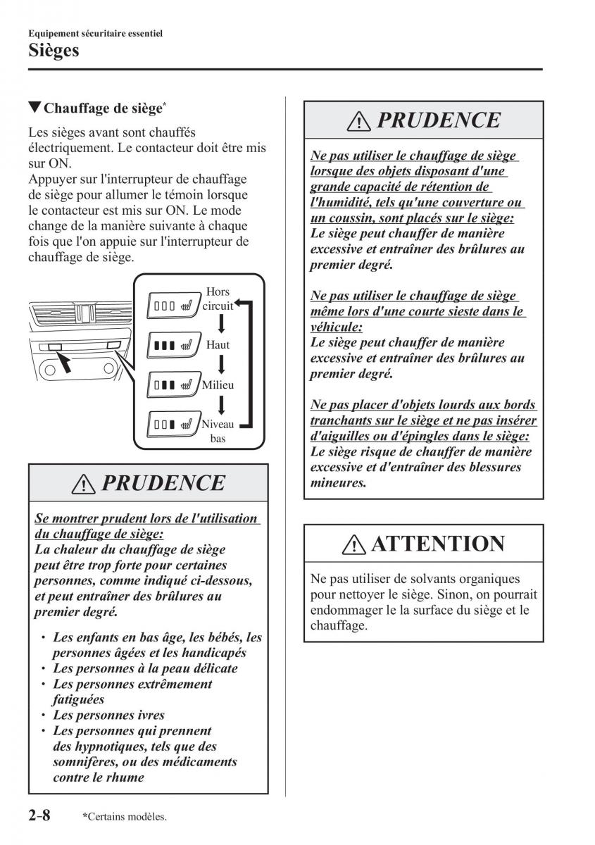 Mazda 3 III manuel du proprietaire / page 32