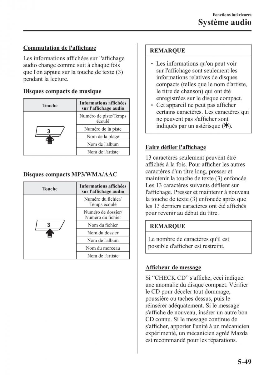 Mazda 3 III manuel du proprietaire / page 419