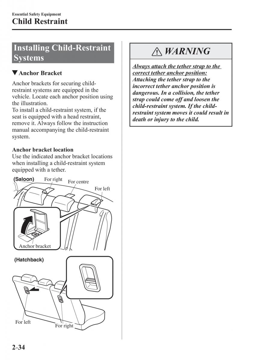 Mazda 3 III owners manual / page 58