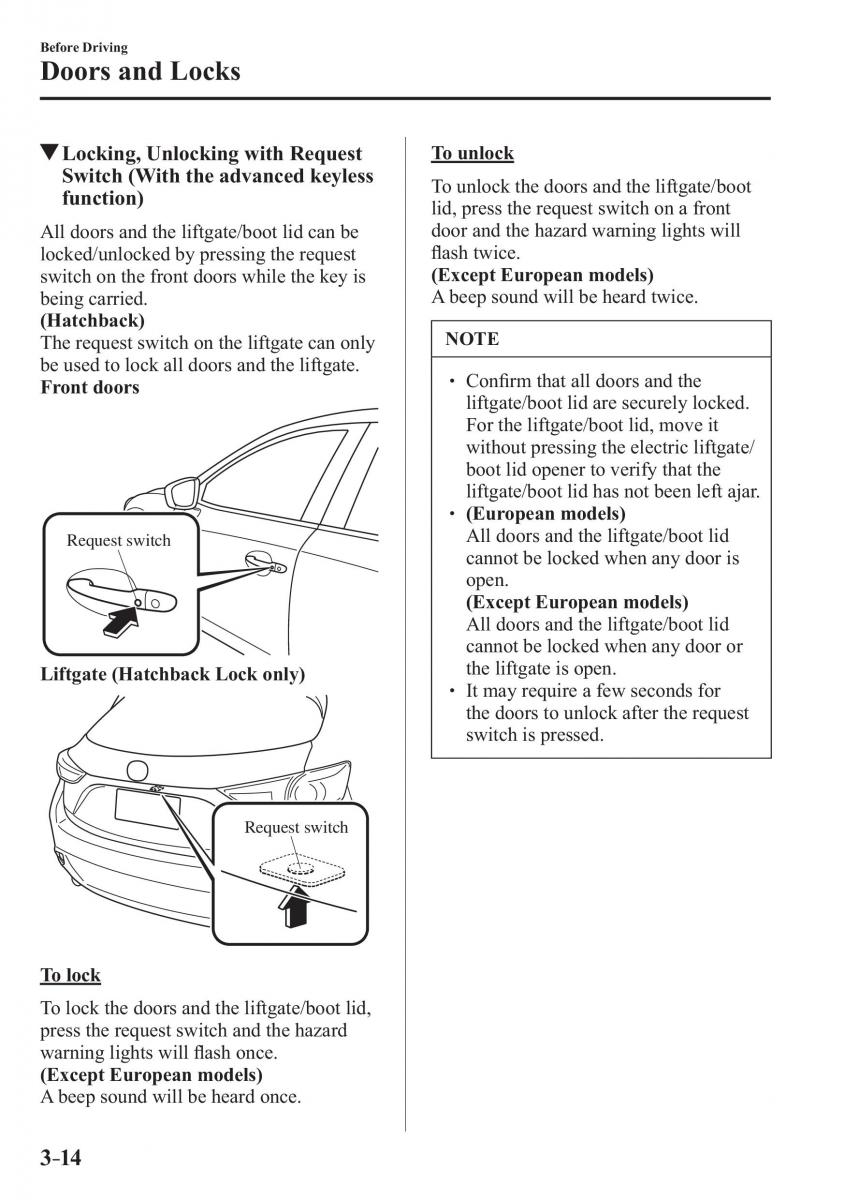 Mazda 3 III owners manual / page 92