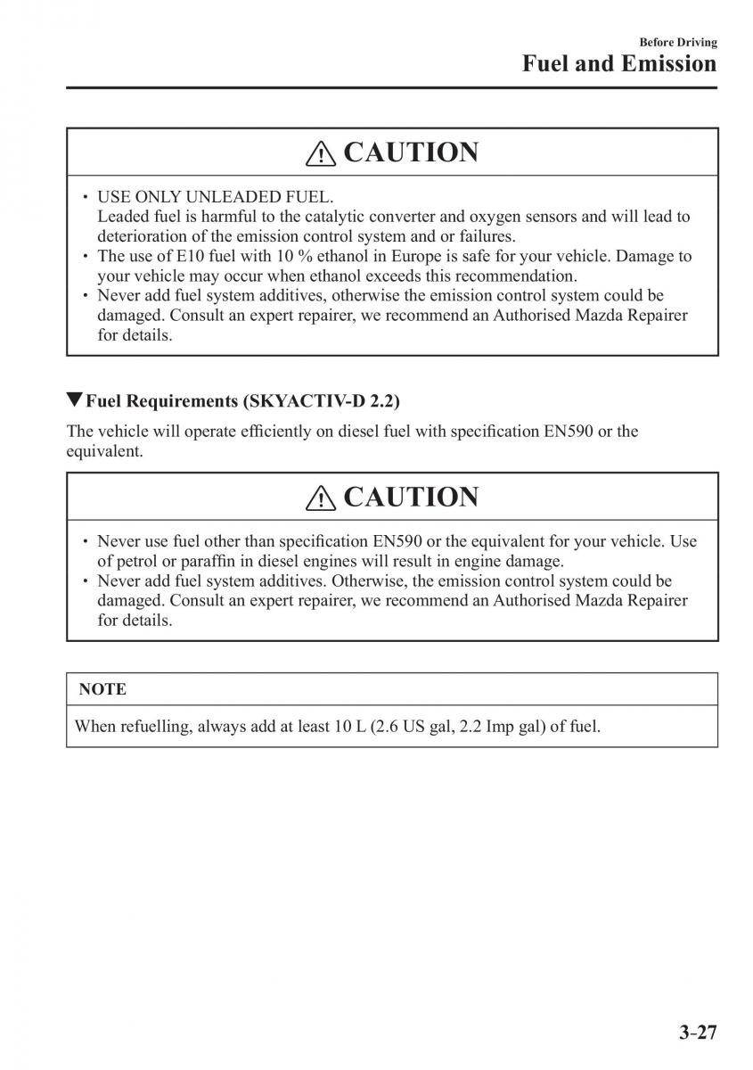 Mazda 3 III owners manual / page 105