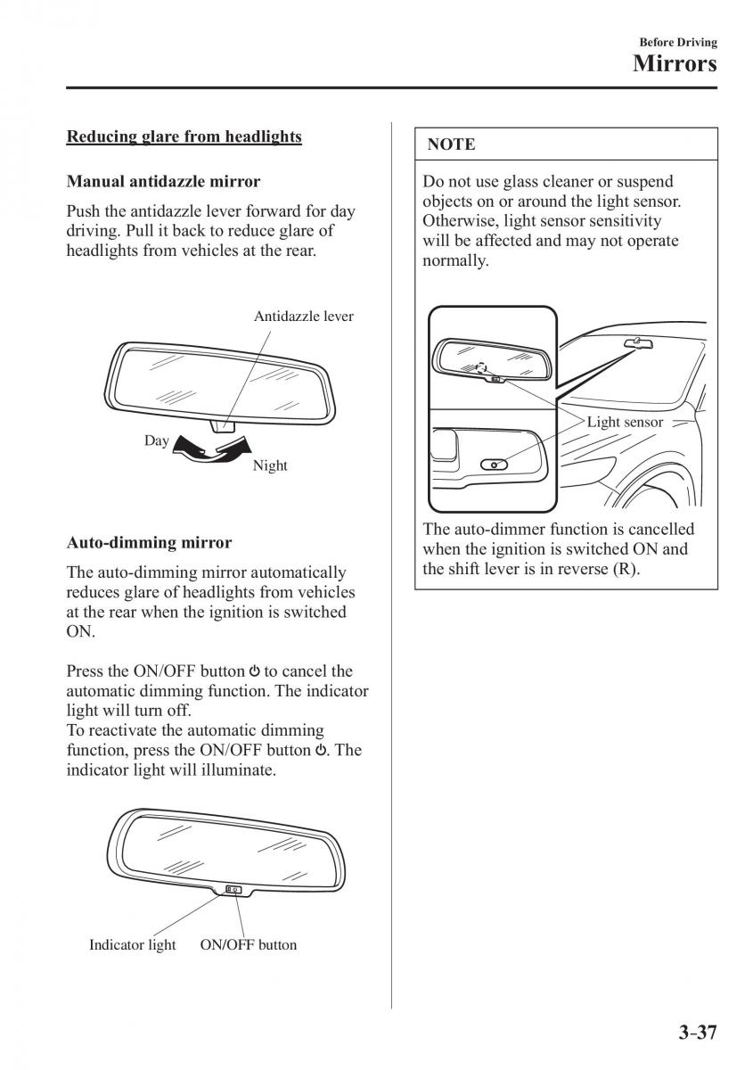 Mazda 3 III owners manual / page 115