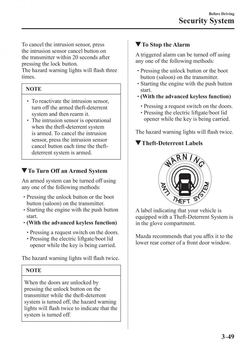 Mazda 3 III owners manual / page 127