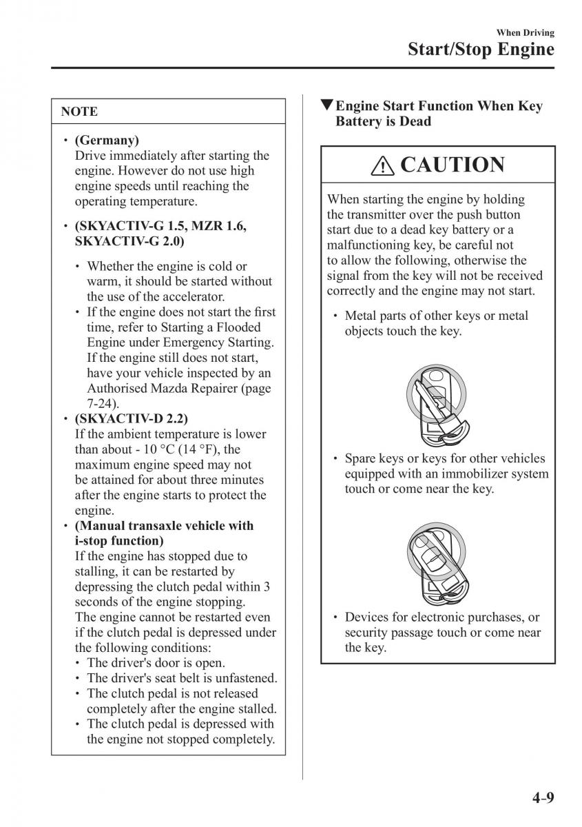 Mazda 3 III owners manual / page 159