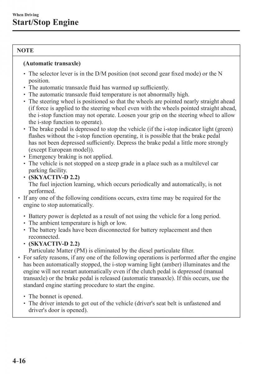 Mazda 3 III owners manual / page 166