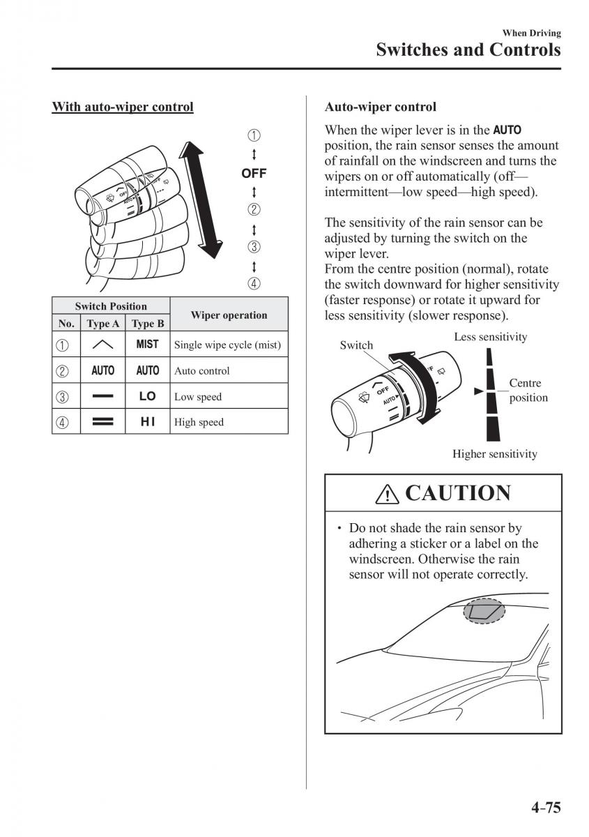 Mazda 3 III owners manual / page 225