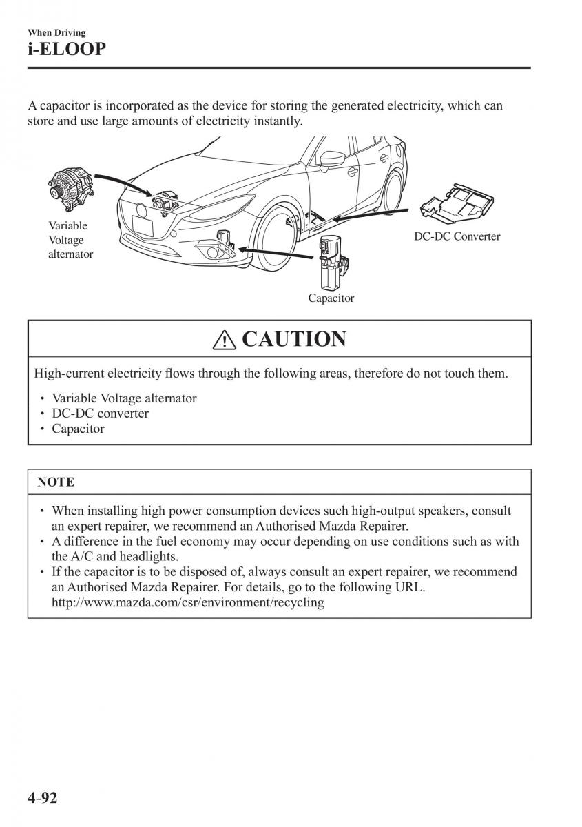 Mazda 3 III owners manual / page 242