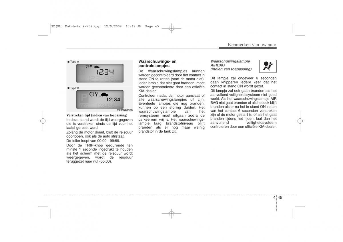 Kia Ceed I 1 handleiding / page 123